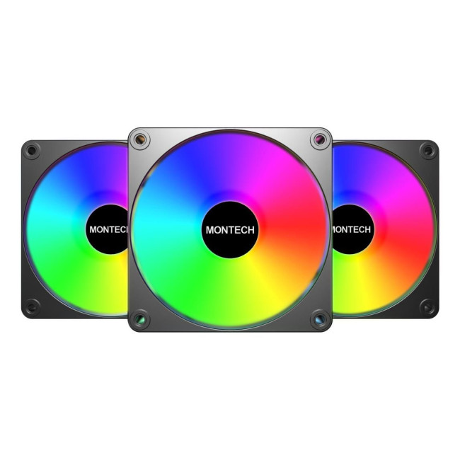 Набір із трьох вентиляторів для корпусу 120MM GF120 V2 ARGB PWM 3I1(B) MONTECH