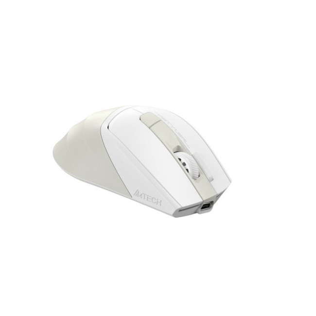 Миша бездротова безшумна Fstyler, Bluetooth / 2.4 ГГц, вбудований акумулятор, 2000DPI, білий+бежевий