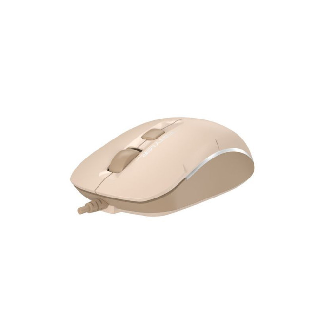 Миша дротова безшумна Fstyler, біле підсвічування, USB, 1600 dpi, бежевий