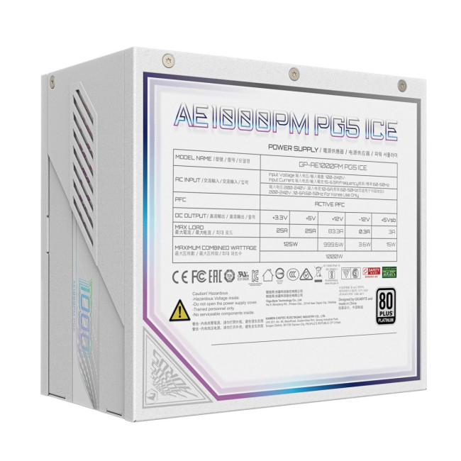 Блок живлення ATX3.0 1000W GP-AE1000PM PG5 ICE GIGABYTE