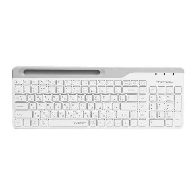 Клавіатура бездротова Fstyler, Bluetooth / 2.4 ГГц, білий