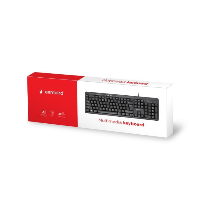 Клавіатура мультимедійна, USB, чорний
