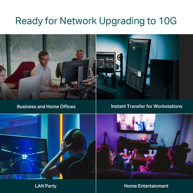 8 портовий 10-гігабітний настільний / стієчний комутатор,TL-SX1008 TP-LINK