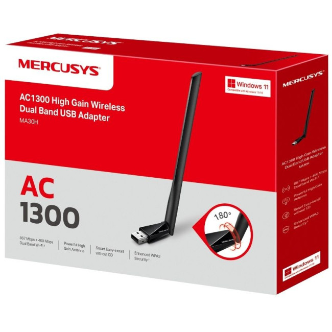 USB-адаптер Mercusys AC1300 (MA30H)