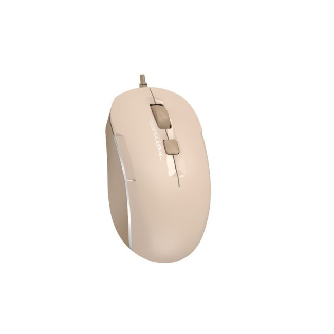 Миша дротова безшумна Fstyler, біле підсвічування, USB, 1600 dpi, бежевий