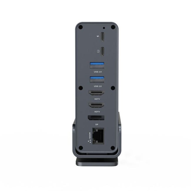 Док станція USB-C 15-в-1 (USB-хаб + HDMI/DP/PD/картридер/LAN/3.5-мм аудіо), сірий