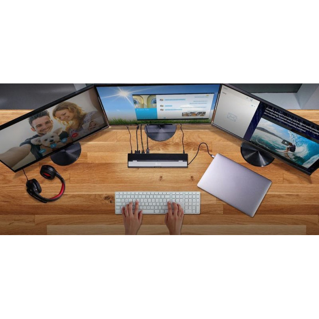 Док станція USB-C 10-в-1 (HDMI/PD/USB-A/USB-C/LAN/картридер/аудіо)