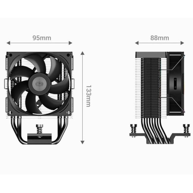 Кулер універсальний, TDP 180 Вт, висота 133 мм, Hydraulic bearing