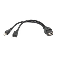 Кабель OTG USB 2.0, A-мама/micro B-тато, 0.15 м
