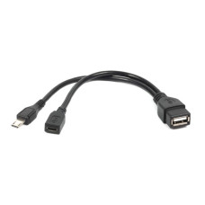 Кабель OTG USB 2.0, A-мама/micro B-тато, 0.15 м