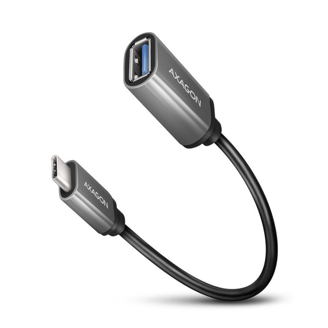 Адаптер AXAGON RUCM-AFAC USB-C-USB-A кабель 20см, Сірий