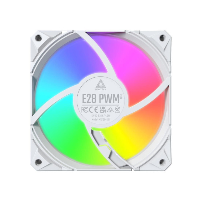 Набір із трьох вентиляторів для корпусу 120MM E28 ARGB 3 PACK (W) MONTECH