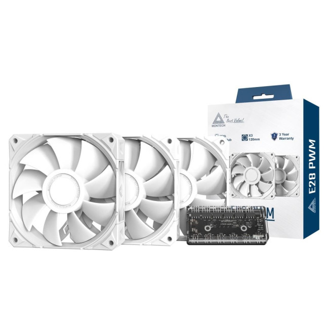 Набір із трьох вентиляторів для корпусу 120MM E28 3 PACK(W) MONTECH
