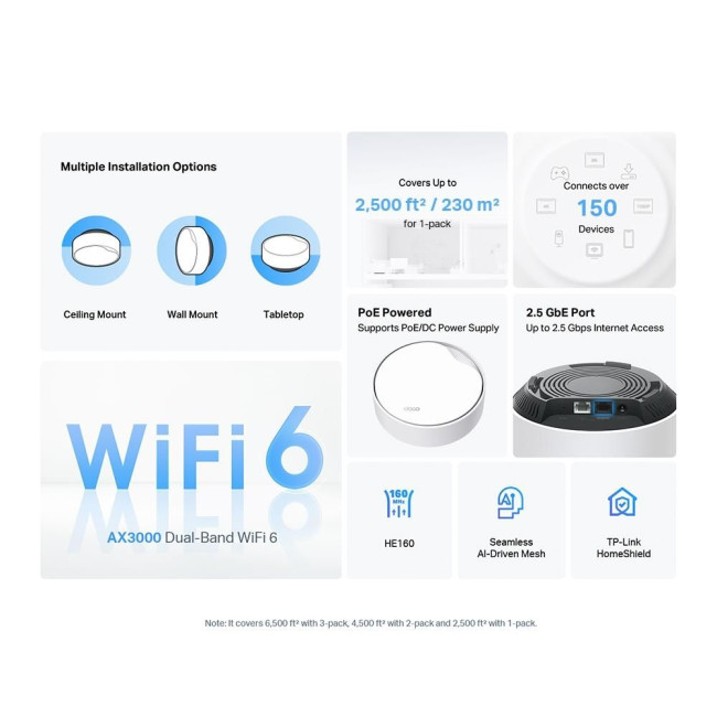 Домашня Mesh Wi-Fi система (3 шт у комплекті), Deco X50-PoE(3-pack) TP-LINK