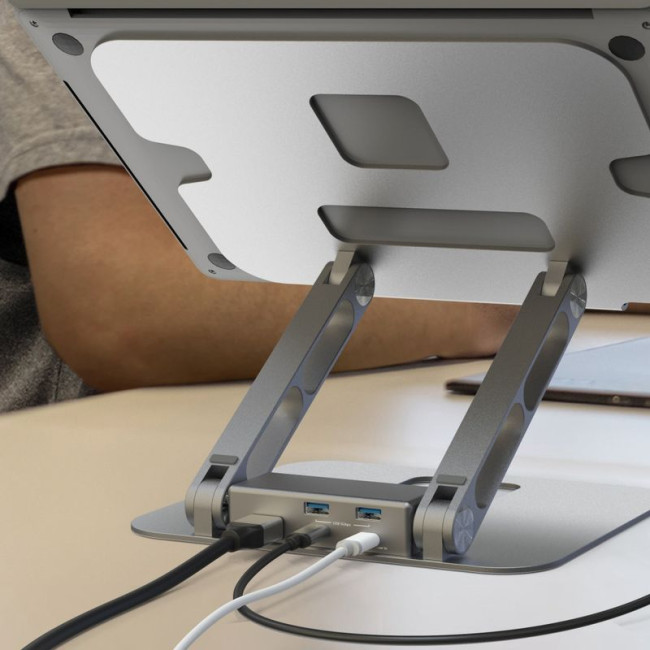 Док станція USB-C 6-в-1 (HDMI/PD/USB-A/USB-C), алюміній