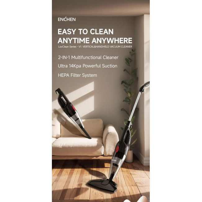 Вертикальний пилосос ENCHEN Vacuum Cleaner V1 Black