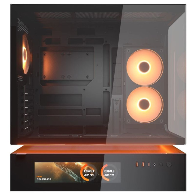 Ігровий корпус,1* Unity 240mm ARGB PWM & 1*120 mm ARGB передвстановлені, Type-C x1, USB3.0 x2, Audio x1