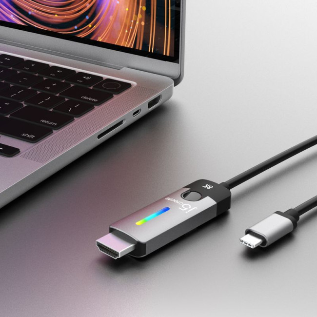 Кабель USB-C на HDMI, 8K 60 Гц, LED RGB 1.8 м