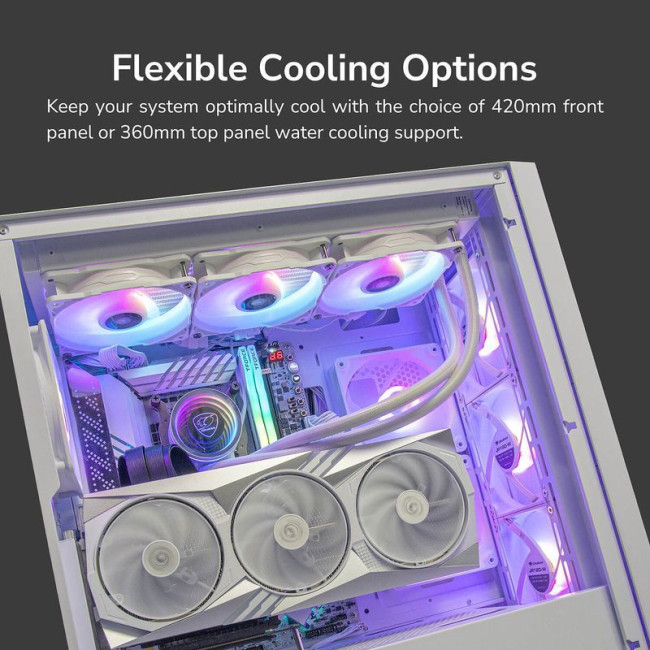 Ігровий корпус, 4*120mm ARGB вентилятори передвстановлені, ATX/mATX/mini-ITX, скляне вікно