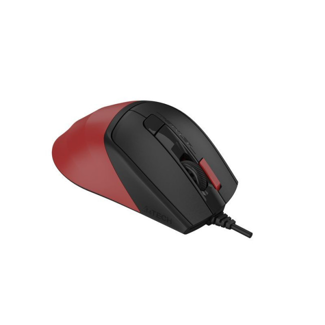 Миша дротова безшумна Fstyler, USB, 2400 dpi, чорний+червоний