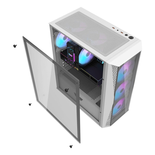 CASE MIDITOWER ATX W/O PSU/DK352 PLUS WHITE DARK FLASH