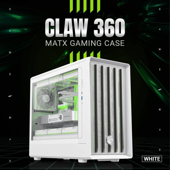 Корпус для комп'ютера MATX W/O PSU CLAW 360 WH GAMEMAX