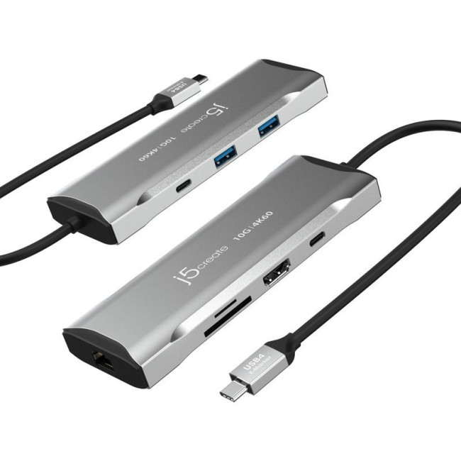 Док станція USB-C 10Gbps, 7-в-1 (хаб/HDMI/PD/картридер), сірий