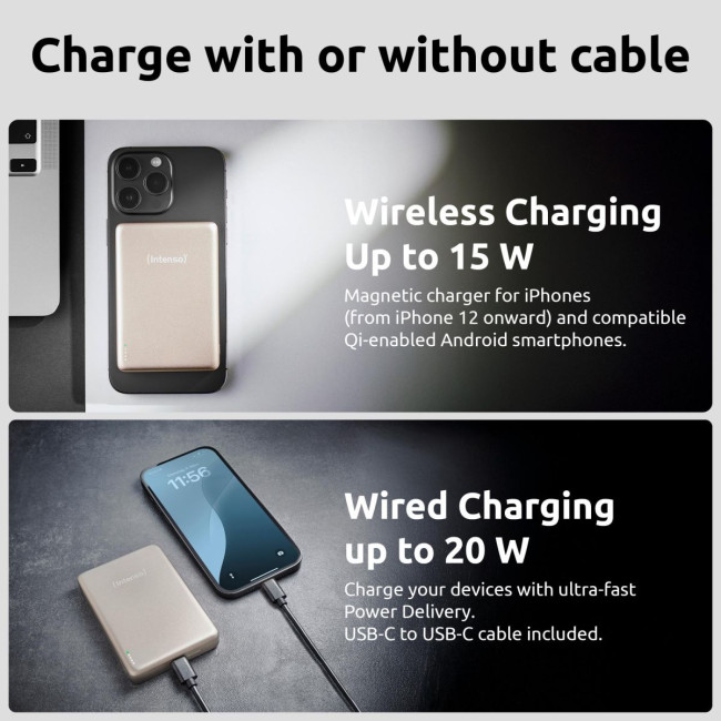 Портативний зарядний пристрій USB 10000MAH MAG CHAMPAGNE MW10000 7344031 INTENSO