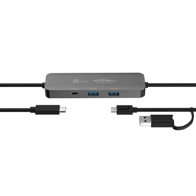 Адаптер-перемикач КМ / хаб 2-USB-A/1 USB-C