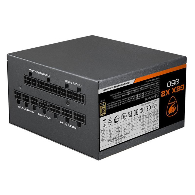 Блок живлення 850 Вт, 80 Plus Gold, Modular, 120 мм Silent Fan, 10SATA + 4PCI-E