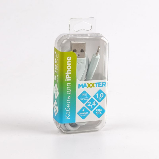 Кабель USB 2.0 А-тато/Lightning, 1.0 м, преміум, 2.4 А