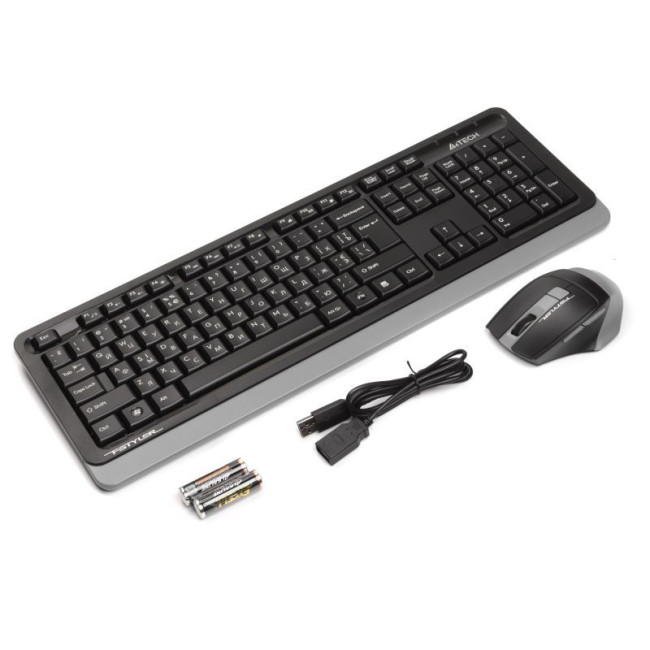 Комплект бездротовий Fstyler клавіатура+миша, чорно-сірий, USB