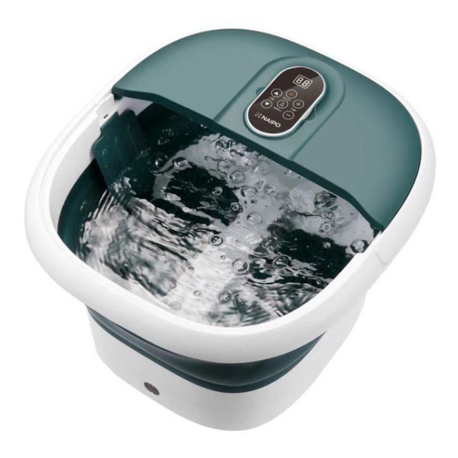Спа-масажер NAIPO Foot Spa Massager для ніг з підігрівом, вібрацією та функцієюмасажу Шиатцу з дістанційним керуванням, колір Green; модель - NPFT-SPA02