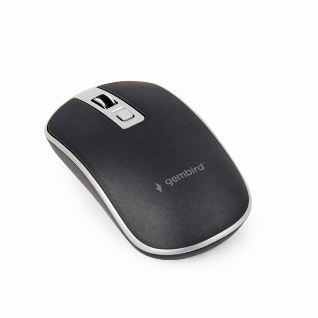 Бездротова оптична миша, USB, 1600 dpi, чорна з сірим