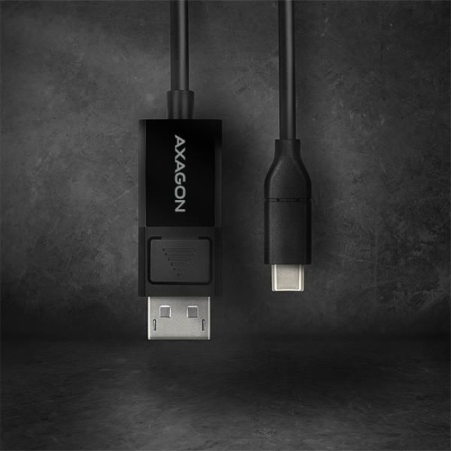 Кабель AXAGON RVC-DPC USB-C-DisplayPort, 1.8m, 4K/60Hz, чорний