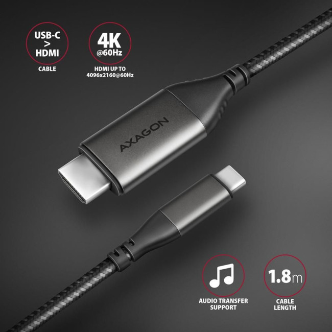 Кабель USB-C TO HDMI 1.8M RVC-HI2MC AXAGON