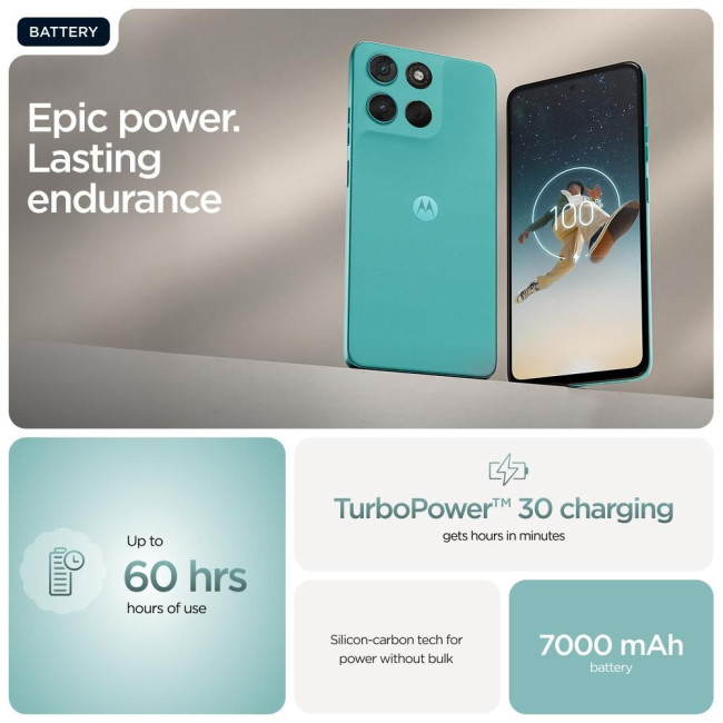 Мобільний телефон MOTO G57 POWER 8/256 CYAN PBAH0007RS MOTOROLA