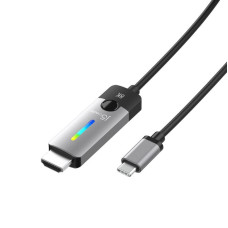 Кабель USB-C на HDMI, 8K 60 Гц, LED RGB 1.8 м