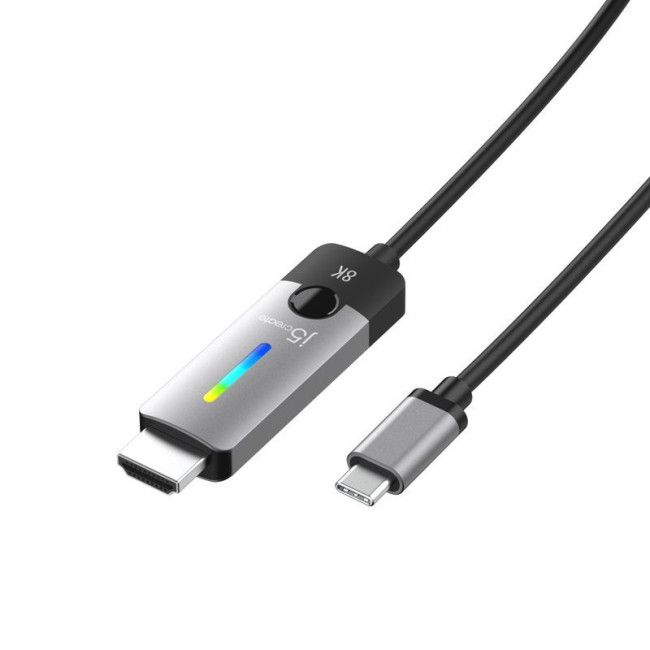 Кабель USB-C на HDMI, 8K 60 Гц, LED RGB 1.8 м