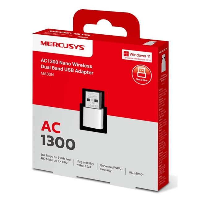 Бездротовий Nano USB-адаптер, MA30N MERCUSYS