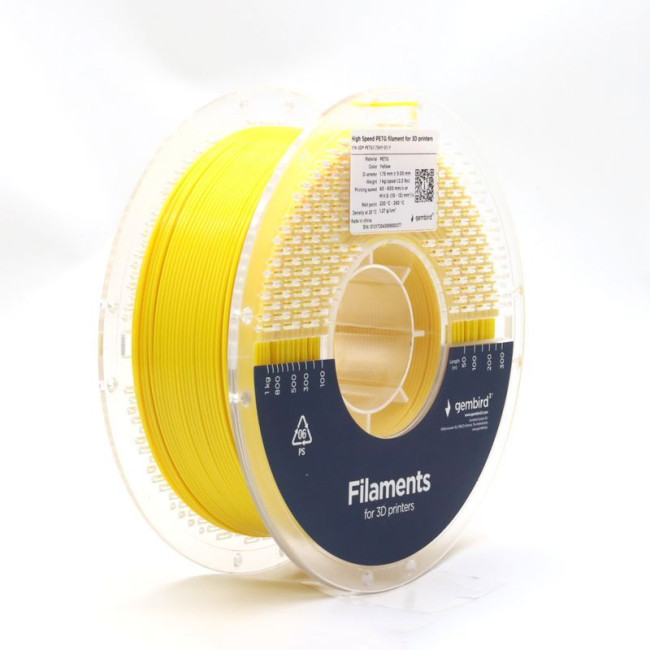 Філамент для 3D-принтера, High Speed PETG, 1.75 мм, жовтий, 1 кг