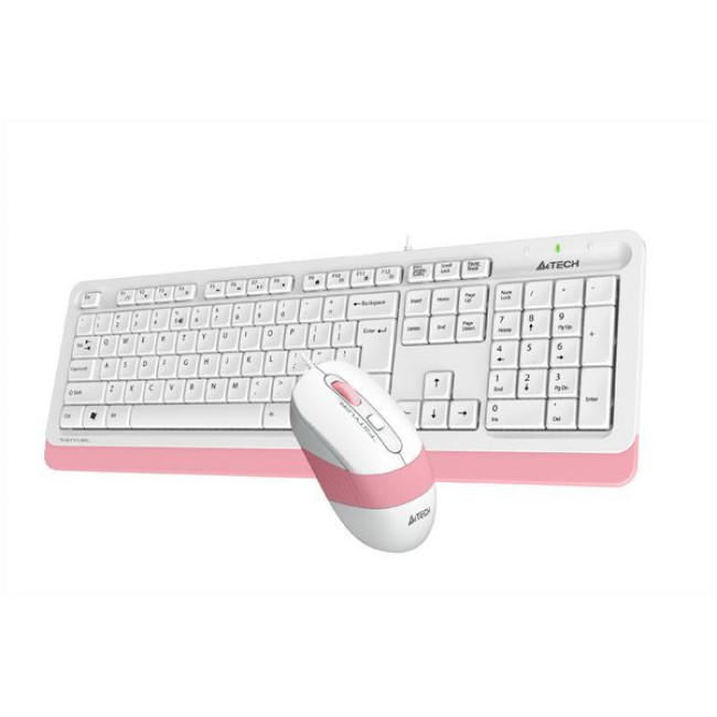 Комплект дротовий Fstyler клавіатура+миша, чорно-рожевий, USB