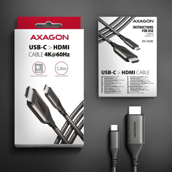 Кабель USB-C TO HDMI 1.8M RVC-HI2MC AXAGON