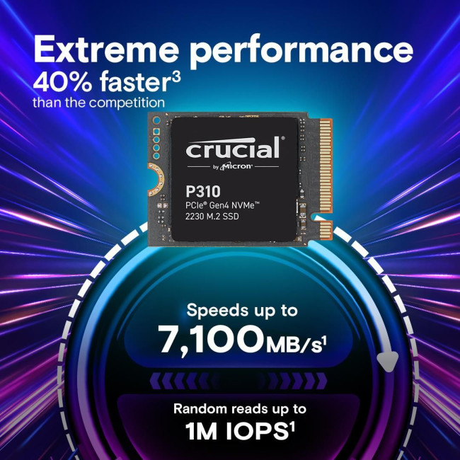 Твердотільний запам’ятовувальний пристрій накопичувач (SSD) G4 M.2 NVME 1TB 2230 P310 CT1000P310SSD2 CRUCIAL