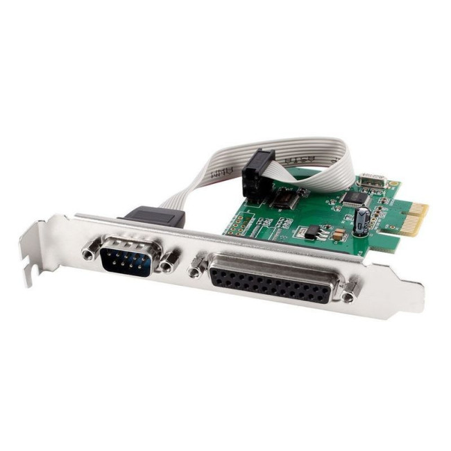 Карта розширення PCI-Express для COM-порту та LPT-порту, низькопрофільна планка в комплекті
