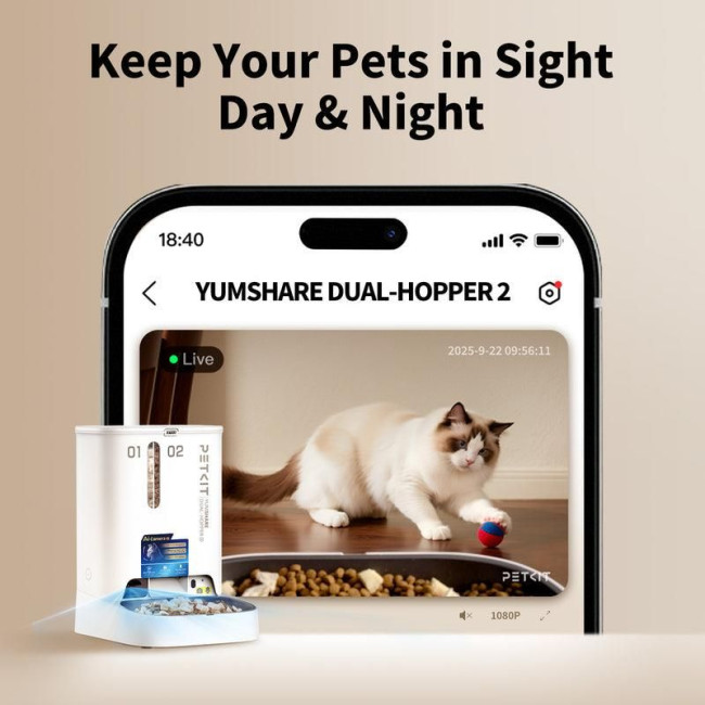 Смарт годівниця PETKIT YUMSHARE DUAL-HOPPER 2 with Cam P592