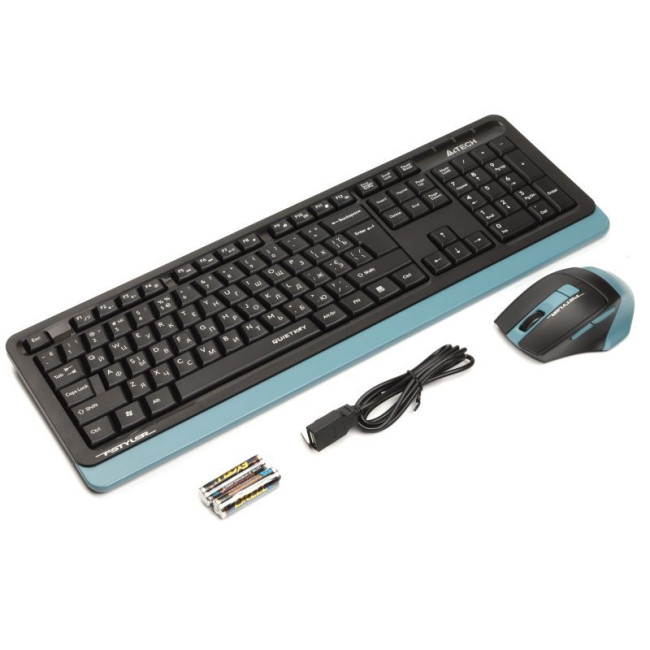 Комплект бездротовий Fstyler клавіатура+миша, чорно-синій, USB