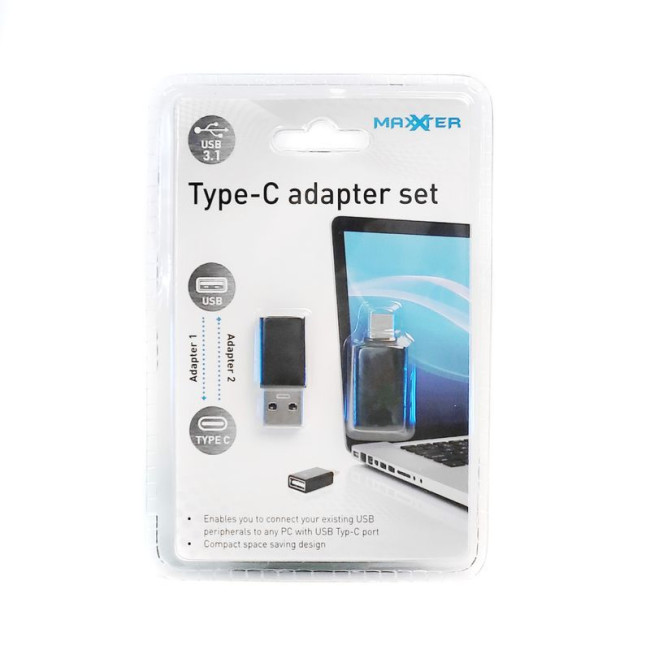 Комплект адаптерів USB 3.1 (2 шт), USB-A на USB-C та USB-C на USB-A