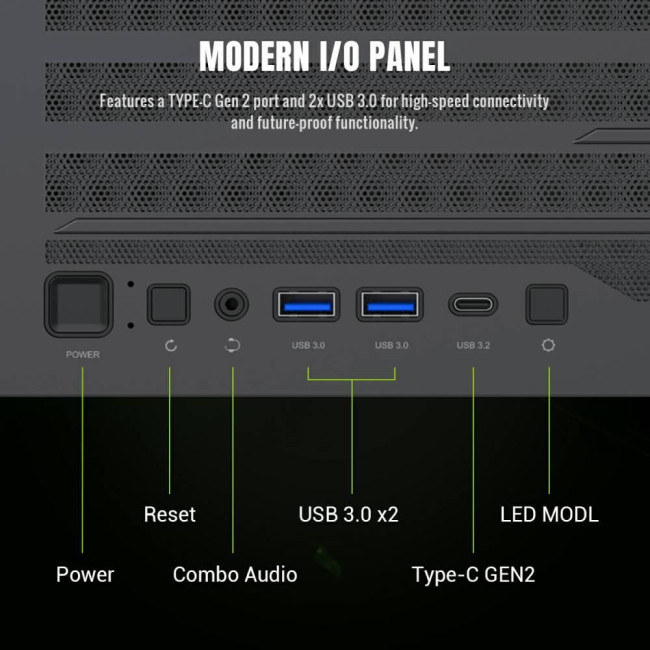 Корпус для комп'ютера ATX W/O PSU LEADER 2 BK GAMEMAX