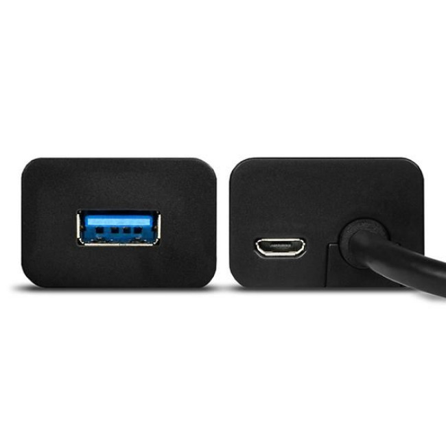 Хаб AXAGON HUE-S2BP USB3.0 CHARGING hub, 1.2м кабель, MicroUSB зарядка, Чорний